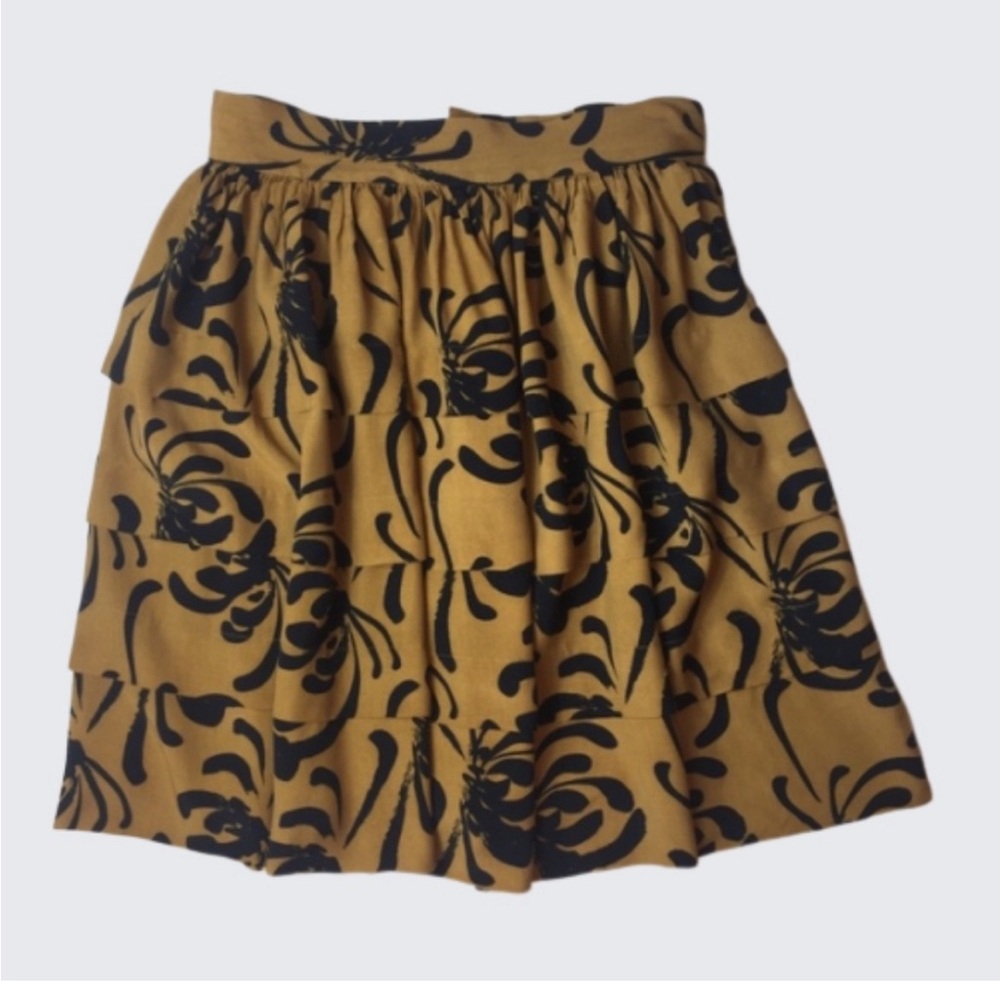 Anthropologie Sariah Calligraphy Strokes Skirt